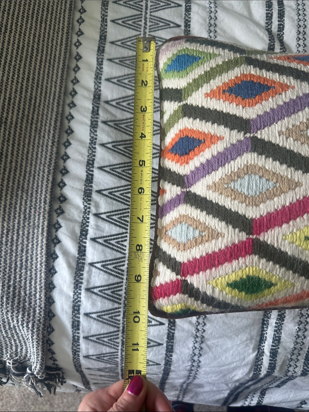Jonathan Adler Multi Diamonds Bargello Pillow - Picture 5 of 6
